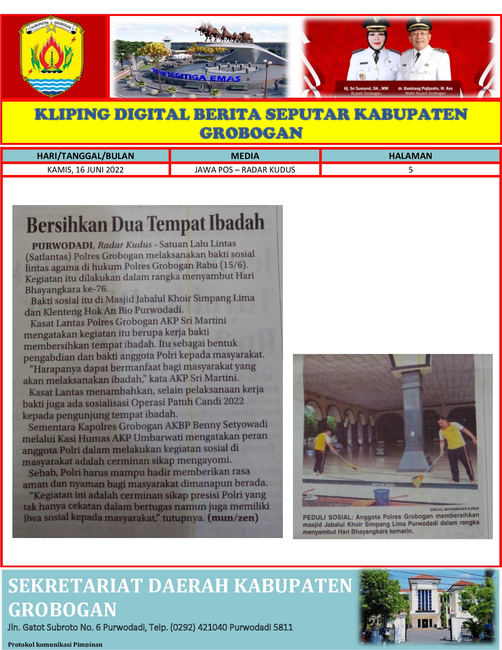 Bersihkan Dua Tempat Ibadah Radar Kudus 16062022