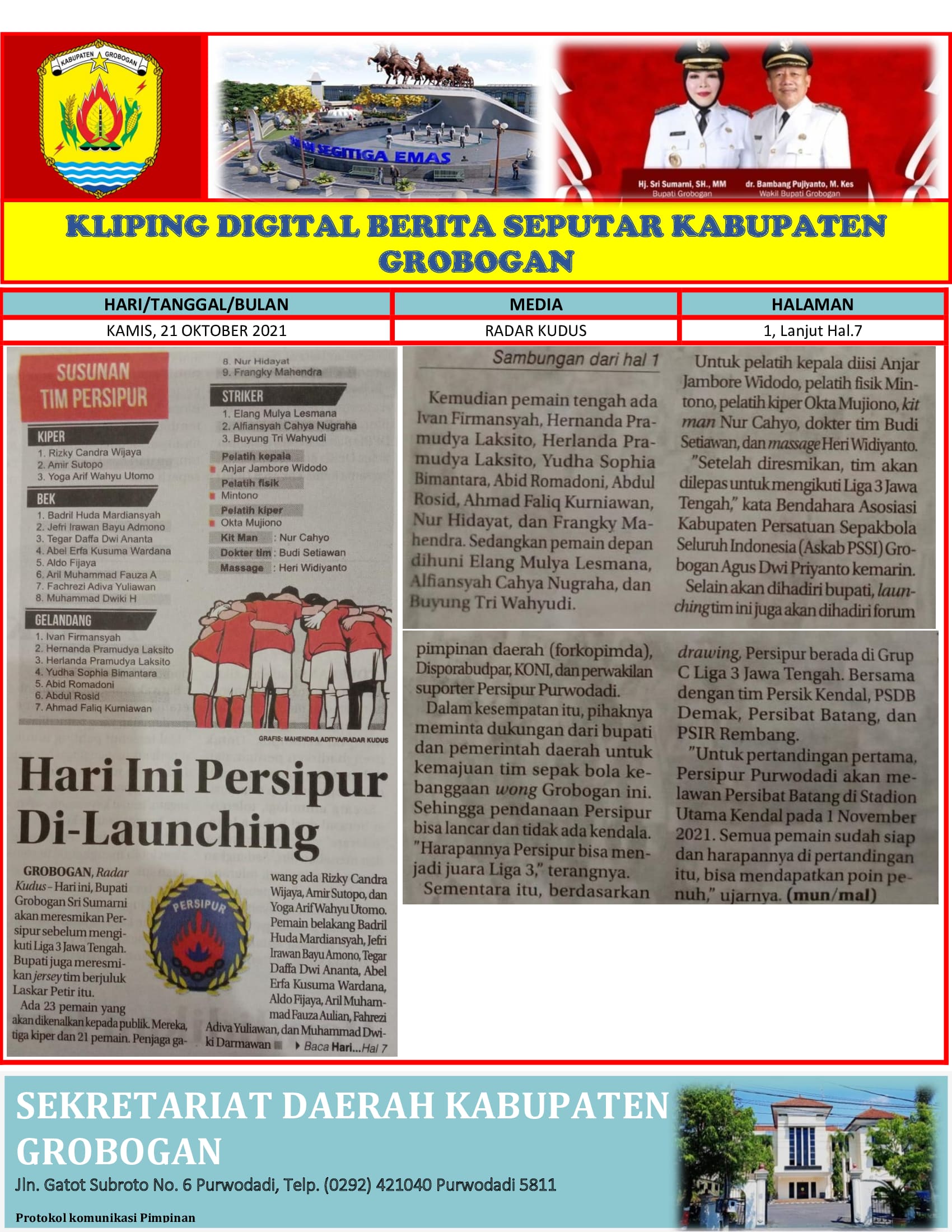 Hari Ini Persipur di Launching Radar Kudus 21.10.2021