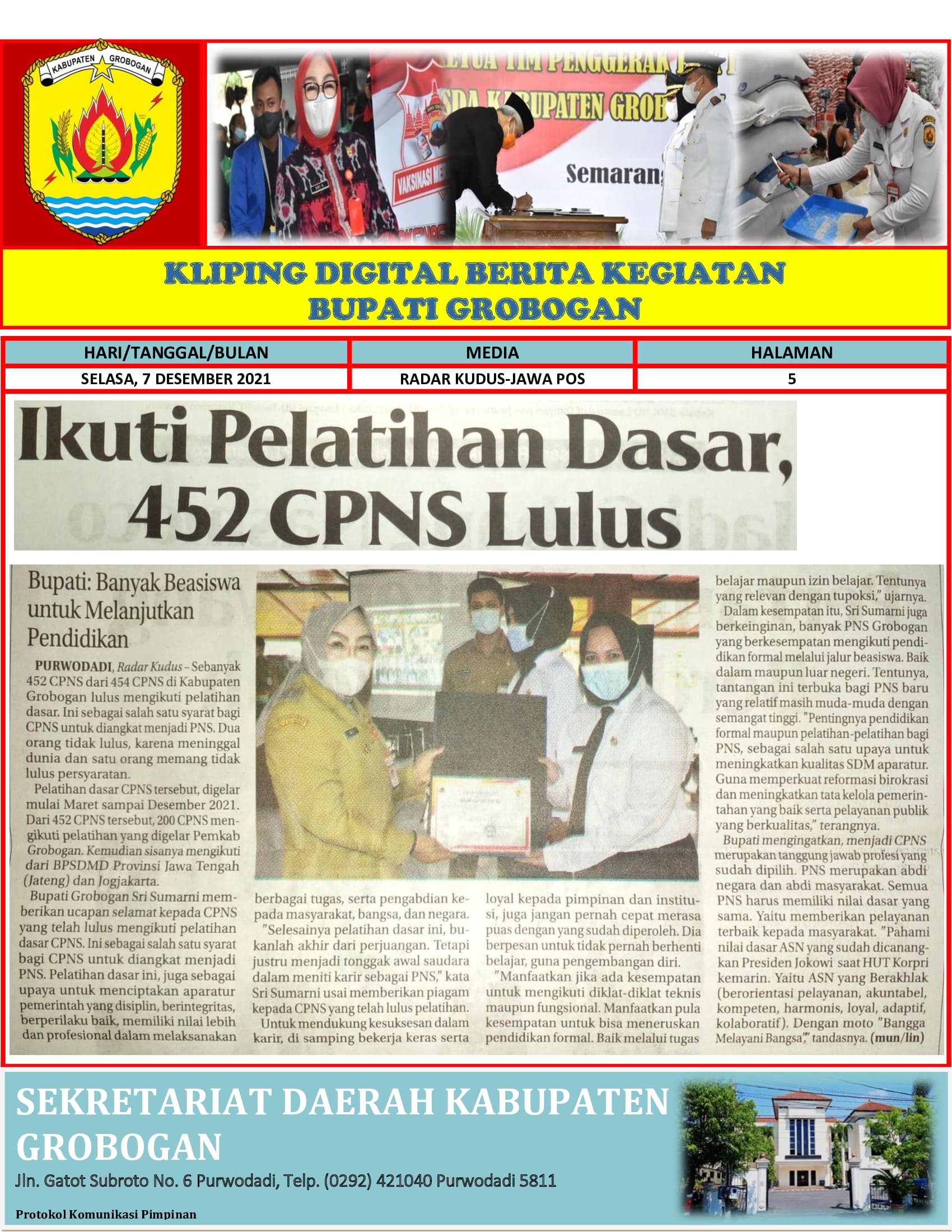 Ikuti Pelatihan Dasar 452 CPNS Lulus Radar Kudus 7 Desember 2021 min