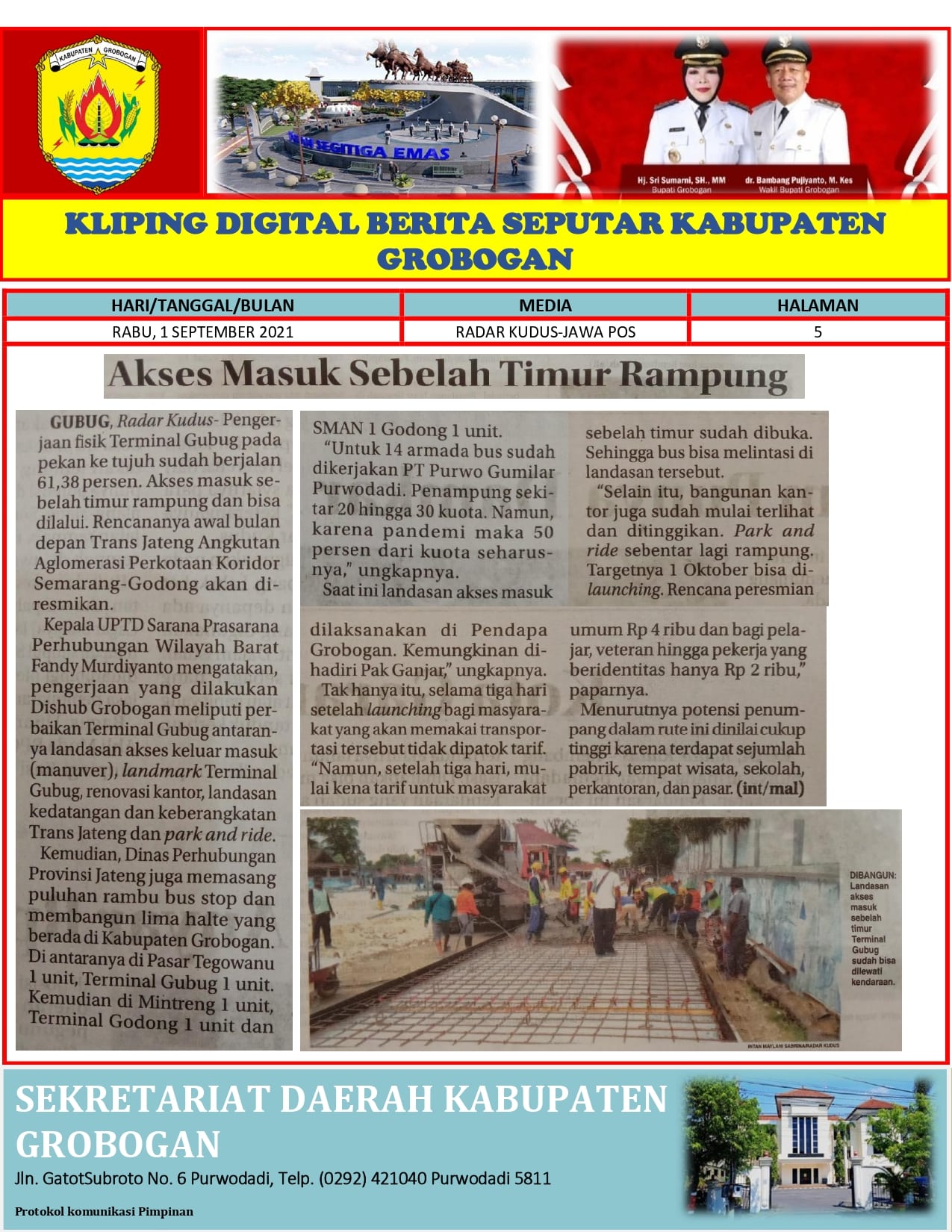 Akses Masuk Sebelah Timur Rampung Radar Kudus 1.09.2021