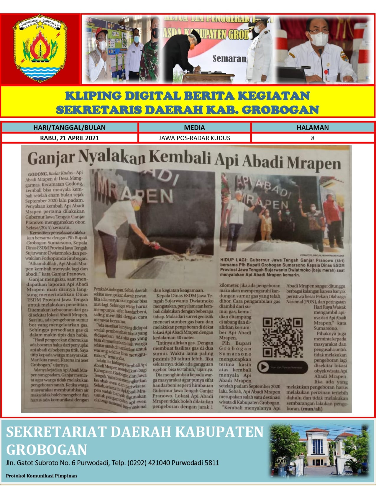 Ganjar Nyalakan Kembali Api Abadi Mrapen Radar Kudus 21.0421 min