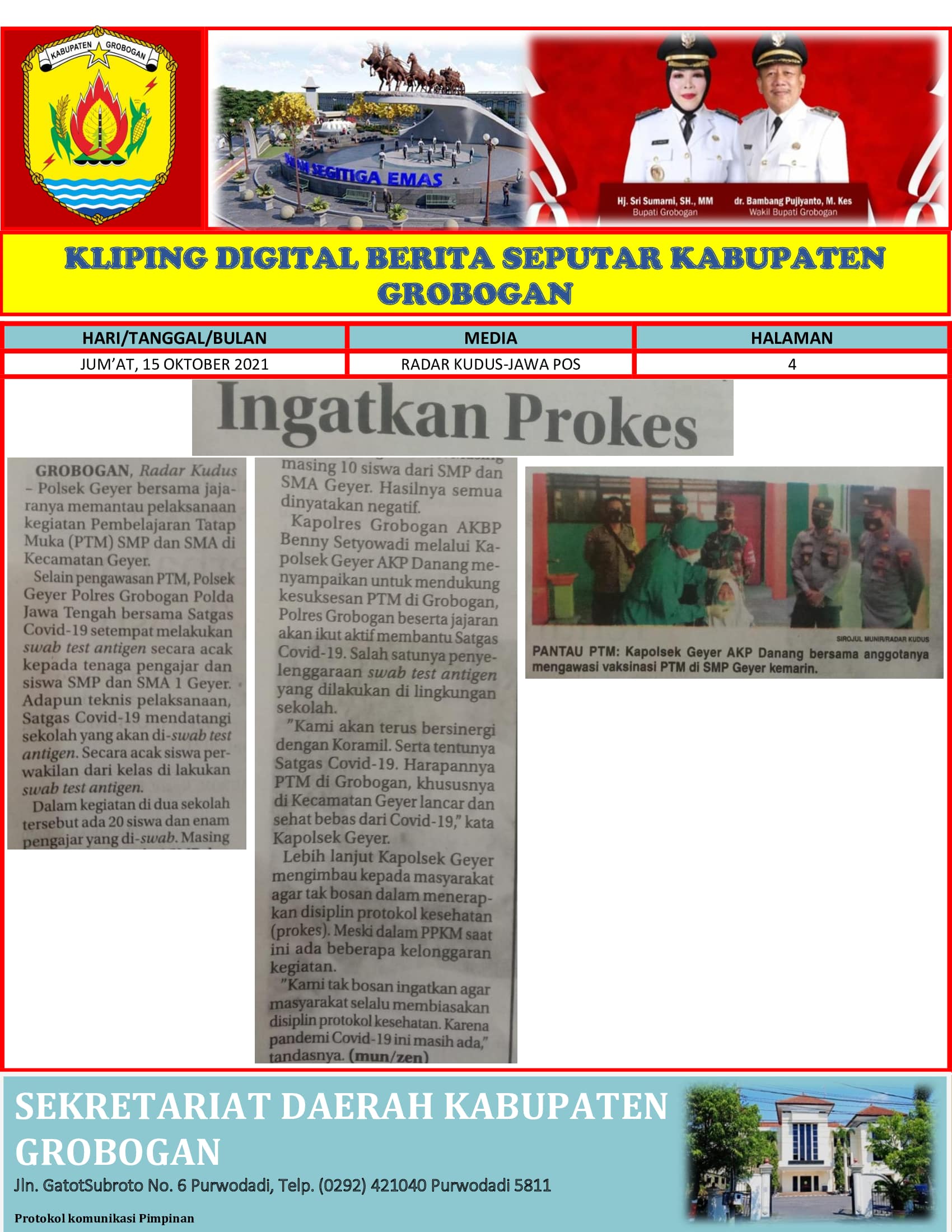 Ingatkan Prokes Radar Kudus 15.10.2021