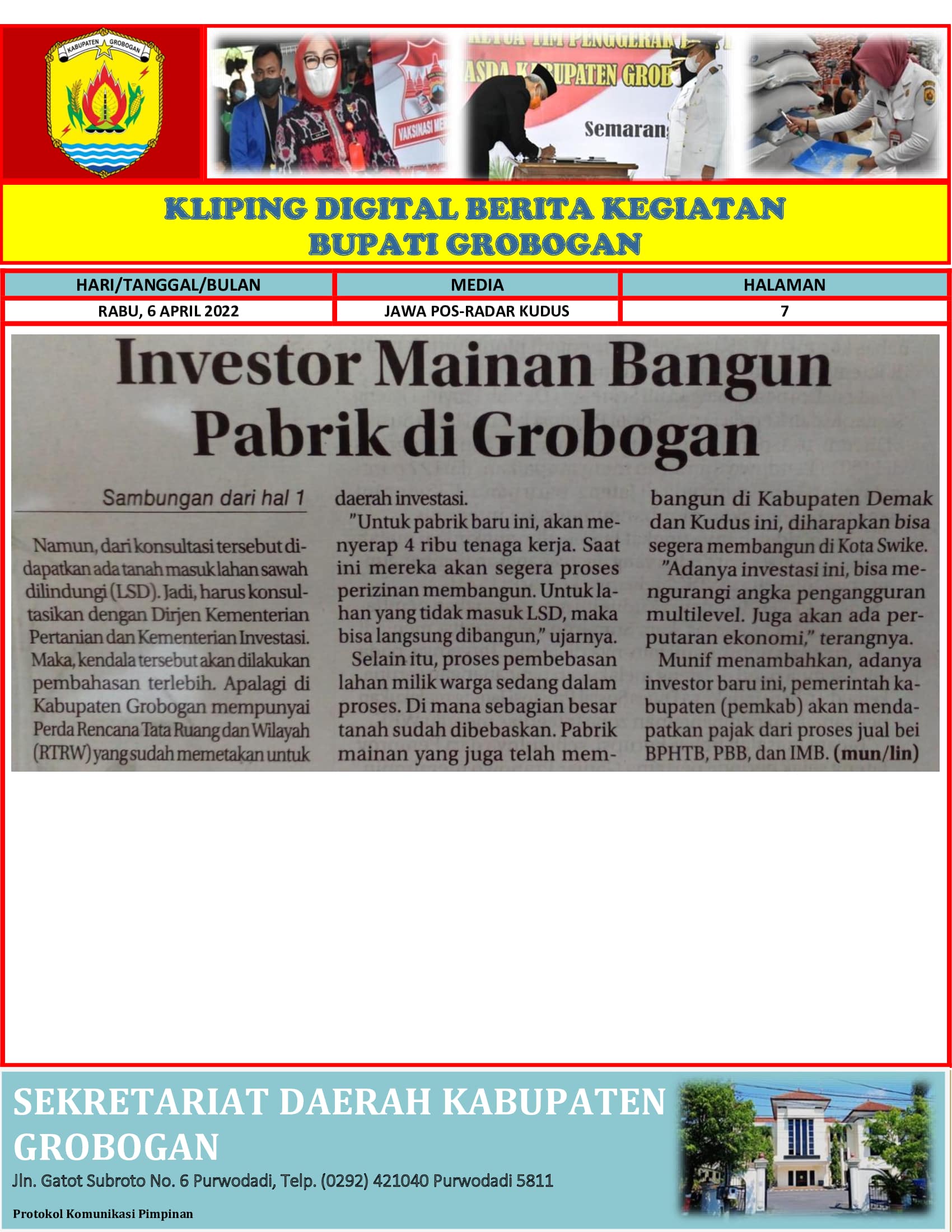 Sambungan Investor Mainan Bangun Pabrik di Grobogan Radar Kudus 6042022