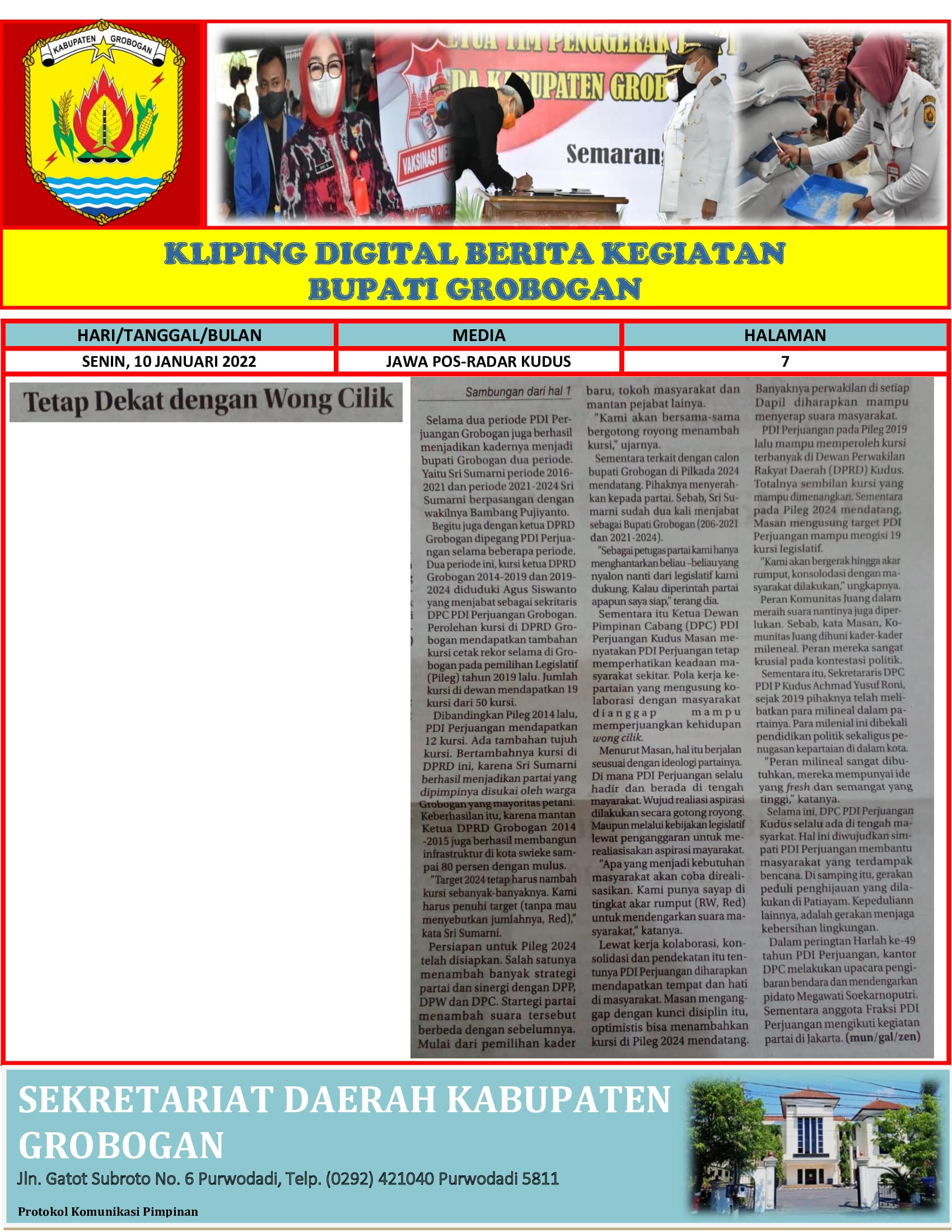 Lanjutan Tetap Dekat Dengan Wong Cilik Radar Kudus 10.01.2022