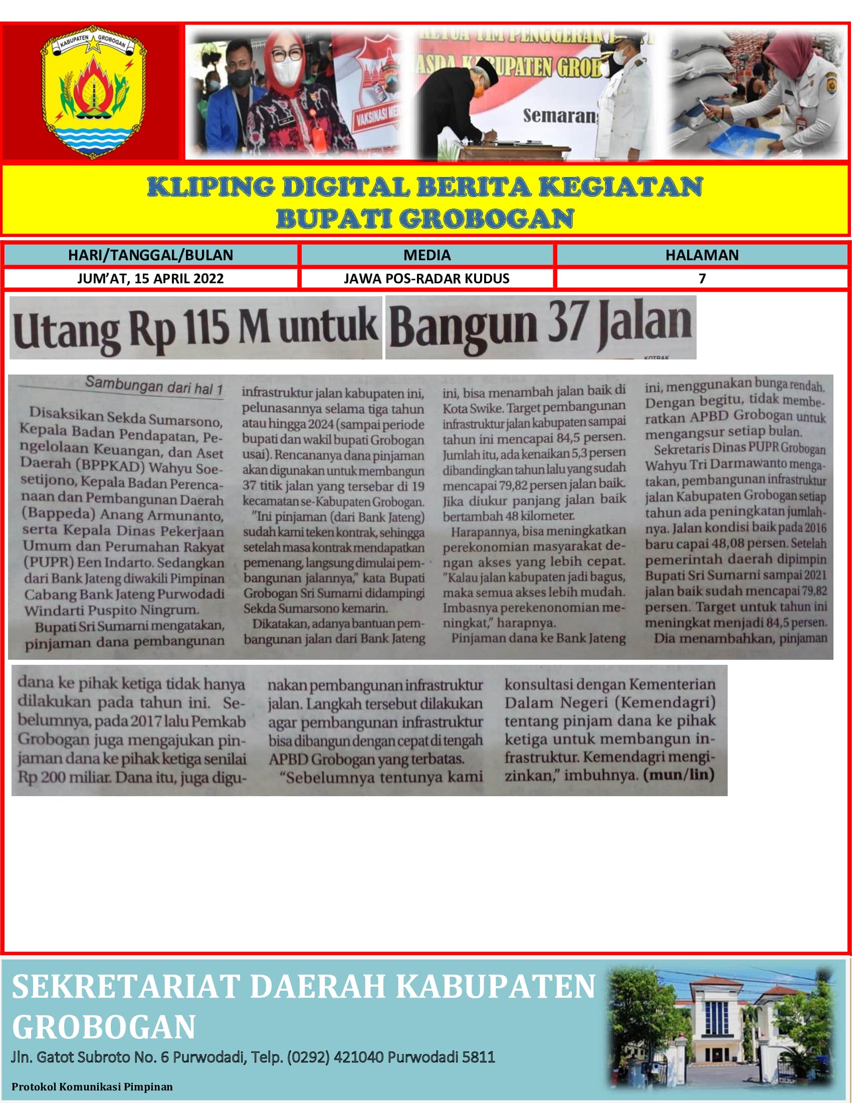 Sambungan Utang Rp 115 M Untuk Bangun 37 Jalan Radar Kudus 15042022