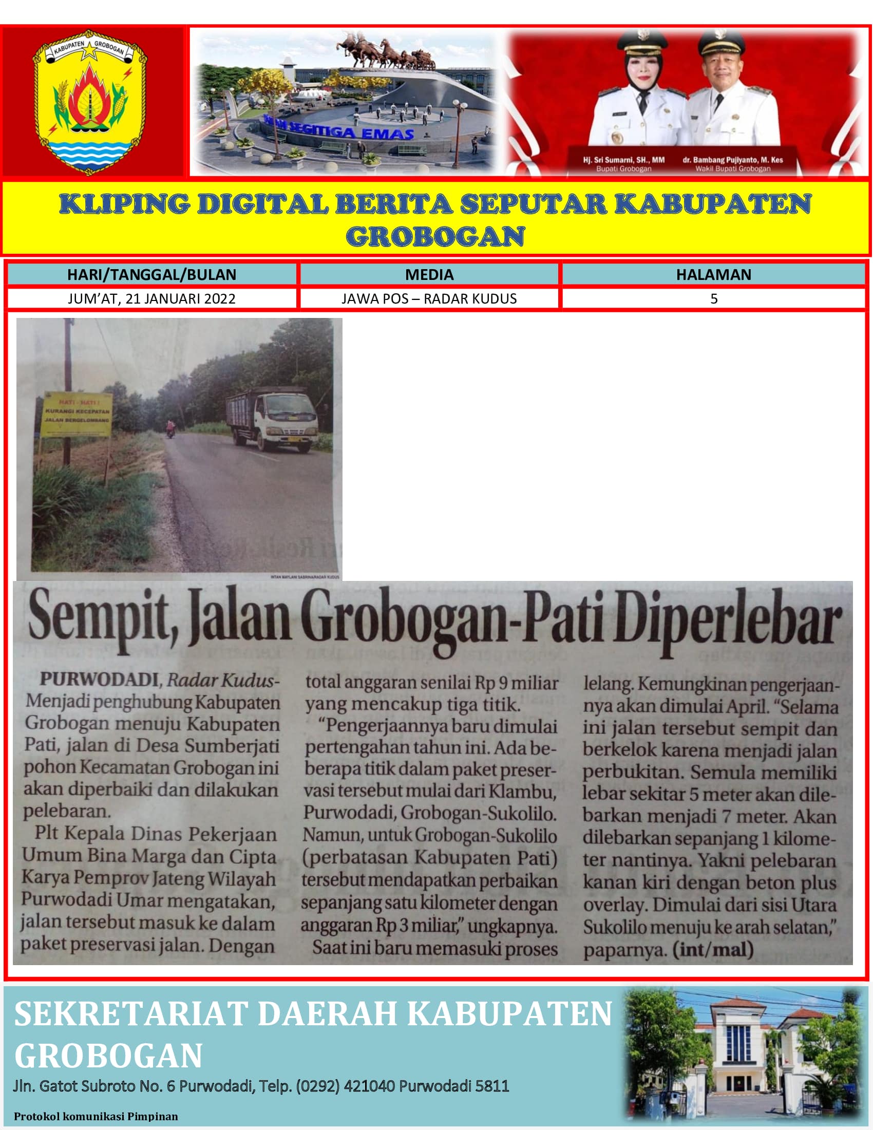 Sempit Jalan Grobogan Pati Diperlebar Radar Kudus 21012022