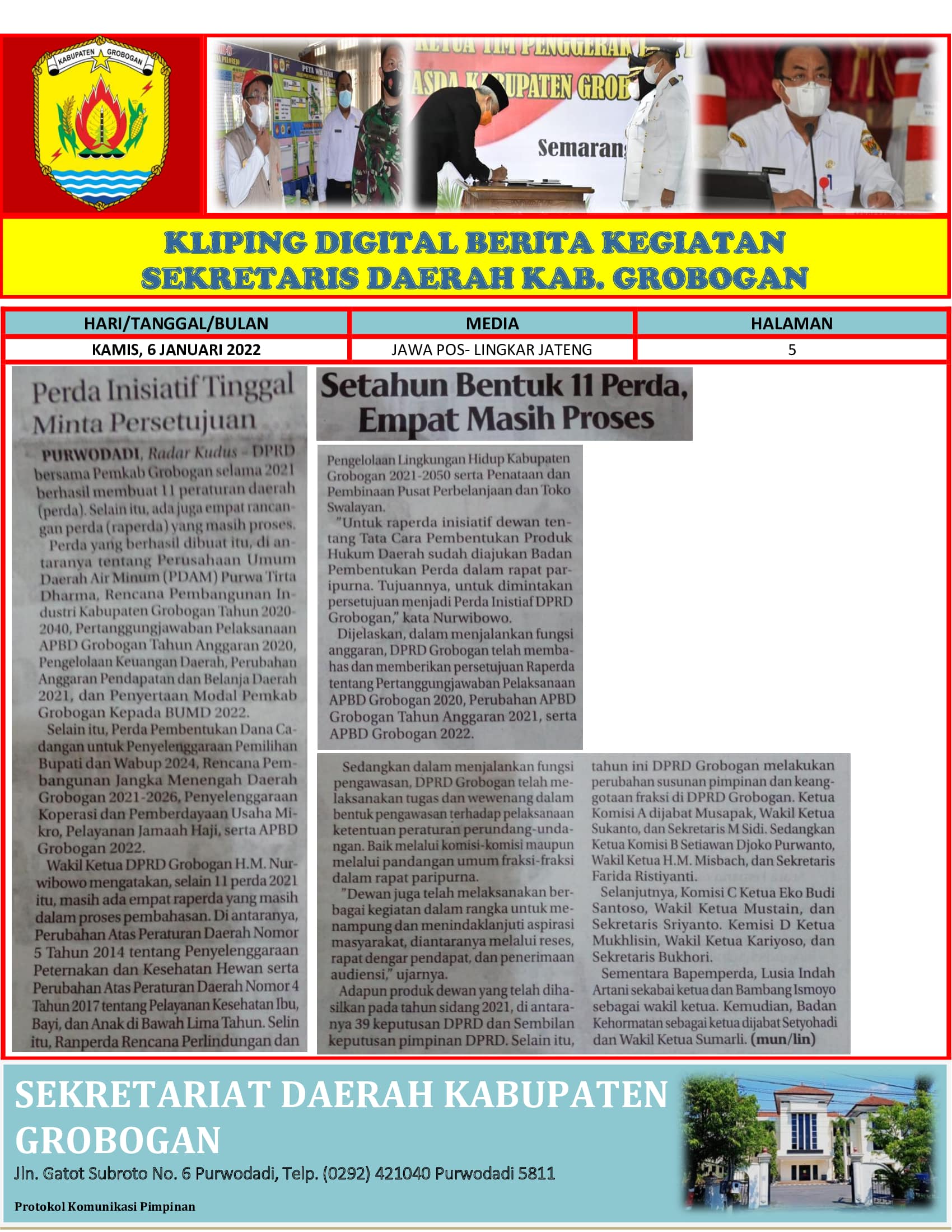 Setahun Bentuk 11 Perda Empat Masih Proses Radar Kudus 6 Januari 2022